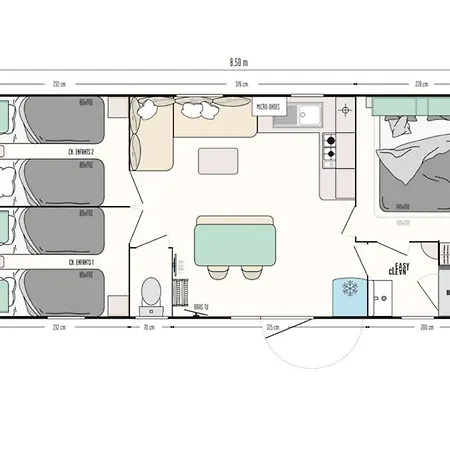 Campsite Mobil-home Comfort Xl 3 6 Pers Le Grau-du-Roi